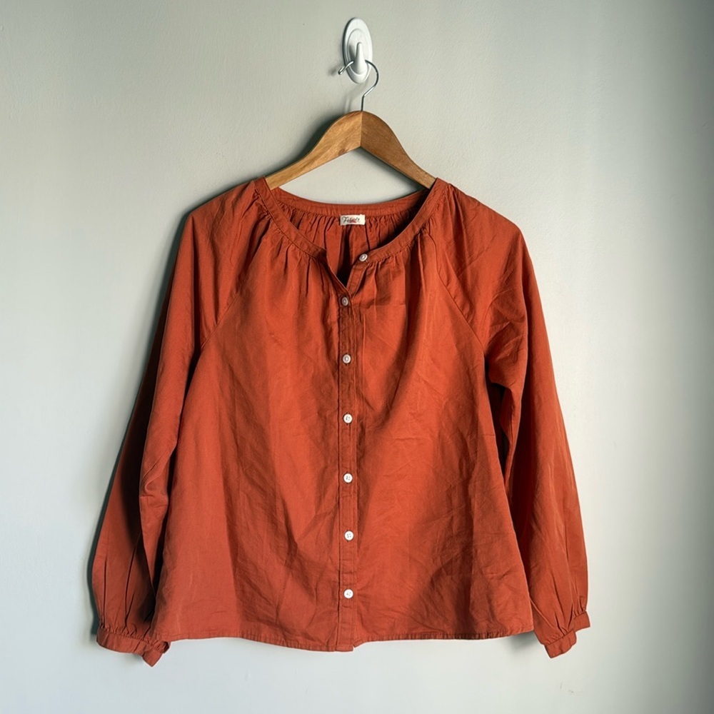 Faherty Orange Blouse